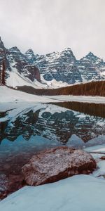 Roches,Couvert De Neige,Snowbound,Nature,Noyaux,Les Rochers,Lac,Neige