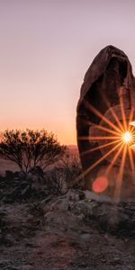 Un Rocher,Nature,Rocher,Sun,Rocheux,Pierre,Coucher De Soleil,Lumière Du Soleil,Rayons De Soleil