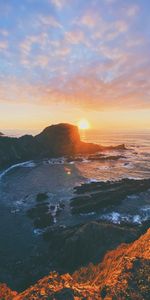 Nature,Sun,Rocks,Bay,Sunset