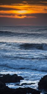 Nature,Sun,Rocks,Horizon,Waves