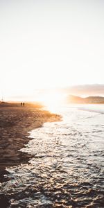 Nature,Sunset,Coast,Tide,High Tide,Beach