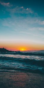 Nature,Sunset,Dusk,Sea,Twilight,Waves,Beach