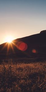 Herbe,Sky,Horizon,Coucher De Soleil,Paysage,Nature