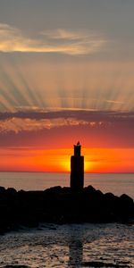 Naturaleza,Puesta Del Sol,Mar,Faros,Paisaje