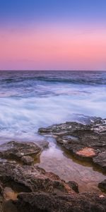 Nature,Sunset,Lighthouse,Spain,Stones,Sea,Waves,Surf