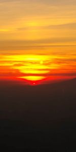 Nuages,Lueur,Montagnes,Horizon,Briller,Nature,Coucher De Soleil