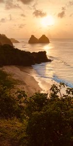 Nature,Sunset,Mountains,Rocks,Waves