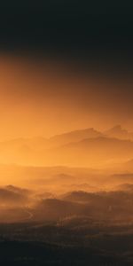 Nature,Sunset,Mountains,Twilight,Dusk,Landscape,Fog