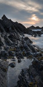 Nature,Sunset,Rocks,Coast,Sea,Landscape