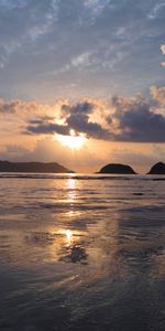 Nature,Sunset,Sea,Clouds,Glare,Sun