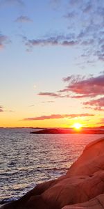 Nature,Sunset,Sea,Rocks,Coast,Hut