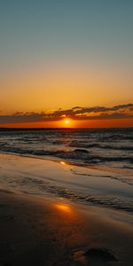 Nature,Sunset,Shore,Bank,Waves