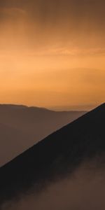 Montagne,Sommet,Retour Au Début,Brouillard,Sky,Nature,Coucher De Soleil