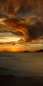 Nuages,Sky,Nature,Montagnes,Coucher De Soleil