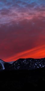 Nature,Sunset,Sky,Mountains,Snow