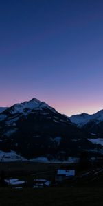 Nature,Sunset,Sky,Rocks,Snow Covered,Snowbound,Mountains,Snow