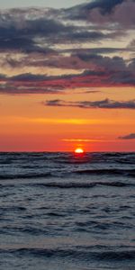 Nature,Sunset,Sky,Sea,Horizon,Waves