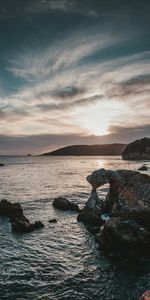 Nature,Sunset,Sky,Sea,Rocks,Horizon