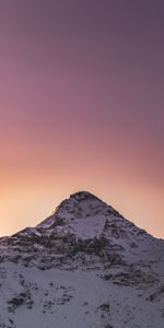 Nature,Sunset,Snow,Top,Snow Covered,Snowbound,Vertex,Mountains