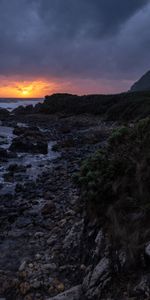 Nature,Sunset,Stones,Horizon,Coast,Sea