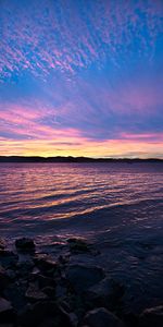 Nature,Sunset,Stones,Horizon,Sea