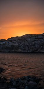 Nature,Sunset,Stones,Rocks,Sea,Glare