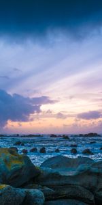 Nature,Sunset,Stones,Sea,Clouds,Rocks