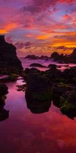 Nature,Sunset,Stones,Sea,Rocks