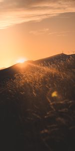 Nature,Sunset,Sun,Beams,Rays,Slope,Hill