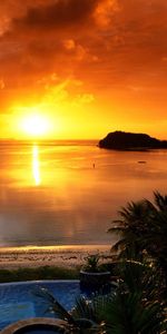 Nature,Soir,Sun,Banque,Horizon,Rive,Mare,Coucher De Soleil,Mer,Palms,Piscine