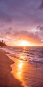 Nature,Sunset,Surf,Waves,Sea,Beach