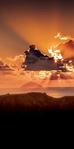 Nuages,Nature,Crépuscule,Coucher De Soleil,Île,Mer