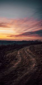 Route,Nature,Coucher De Soleil,Crépuscule,Paysage