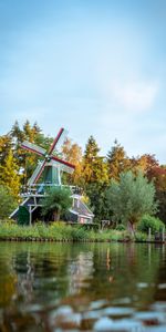 Arbres,Imeuble,Bâtiment,Nature,Buissons,Lac,Moulin