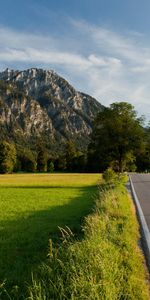 Arbres,Route,Asphalte,Montagnes,Domaine,Champ,Serrure,Fermer À Clé,Nature