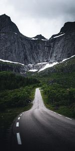 Nature,Trees,Rocks,Road,Snow Covered,Snowbound,Dahl,Distance