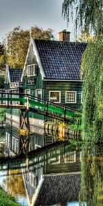 Ciudades,Naturaleza,Árboles,Cielo,Casa,Hdr,Puente