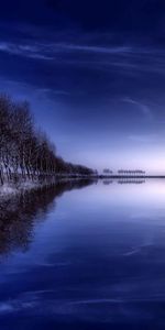 Nature,Soir,Ramer,Réflexion,Arbres,Sky,Lac,Ligne