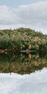 Naturaleza,Árboles,Cielo,Lago,Bosque,Reflexión