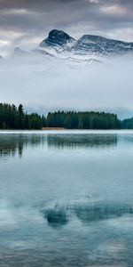 Nature,Trees,Sky,Mountain,Vertex,Top,Lake,Reflection