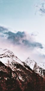 Naturaleza,Árboles,Cielo,Montaña,Arriba,Cubierto De Nieve,Nevado,Vértice