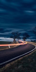 Naturaleza,Árboles,Cielo,Noche,Camino,Turno,Giro,Exposición A Largo Plazo