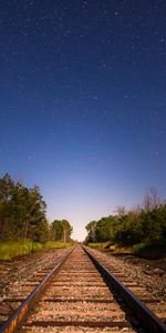 Naturaleza,Árboles,Ferrocarril,Dirección,Cielo Estrellado