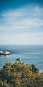 Naturaleza,Árboles,Stones,Horizonte,Costa,Yate,Mar