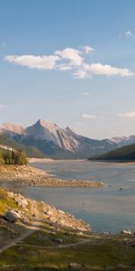 Nature,Trees,Stones,Sky,Clouds,Lake,Shadows,Spearhead,Prick,Serenity,Mountains,September,Silence