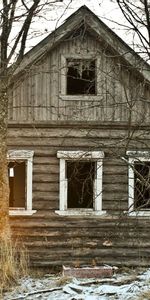 Nature,Trees,Sunset,Autumn,Evening,Izba,Abandoned,House