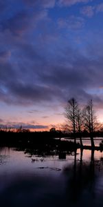 Naturaleza,Árboles,Cielo,Lago,Puesta Del Sol