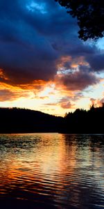 Árboles,Lago,Deslumbramiento,Destello,Oscuridad,Naturaleza,Puesta Del Sol,Crepúsculo