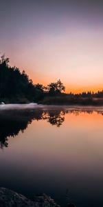 Nature,Trees,Twilight,Lake,Reflection,Dusk