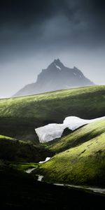 Montagne,Sommet,Retour Au Début,Brouillard,Pente,Nature